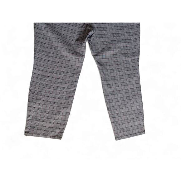 New Tommy Hilfiger 24W Plaid Pattern Pants Gray Stretch Mid Rise Trousers - Picture 8 of 11